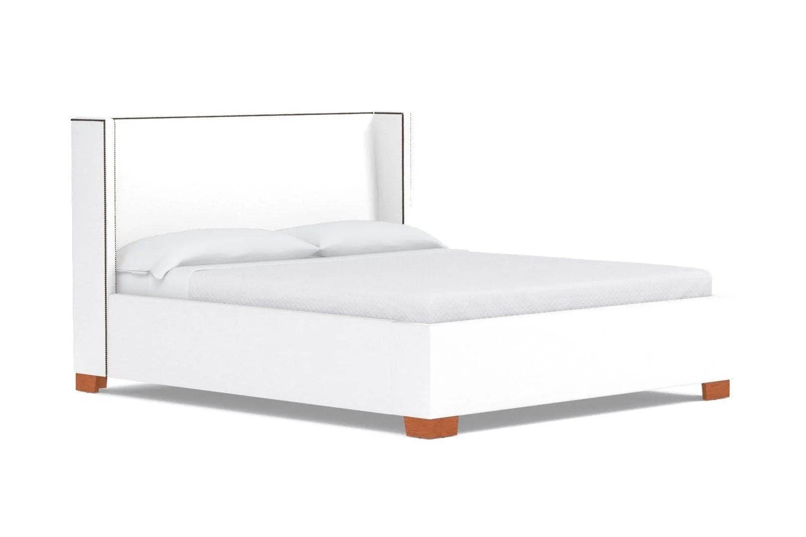 Everett Upholstered Bed :: Leg Finish: Pecan / Size: Queen Size