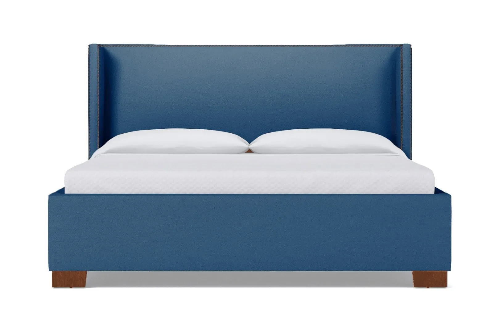 Everett Upholstered Bed :: Leg Finish: Pecan / Size: Queen Size