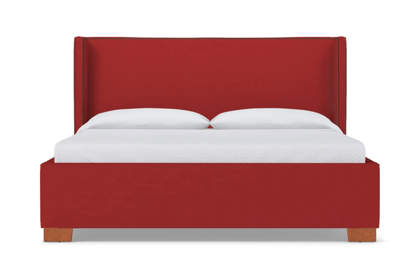Everett Upholstered Bed :: Leg Finish: Pecan / Size: Queen Size