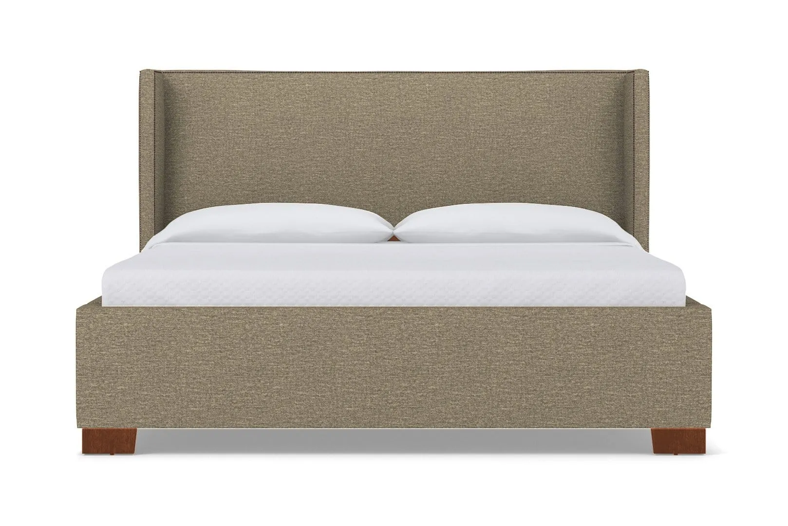 Everett Upholstered Bed :: Leg Finish: Pecan / Size: Queen Size