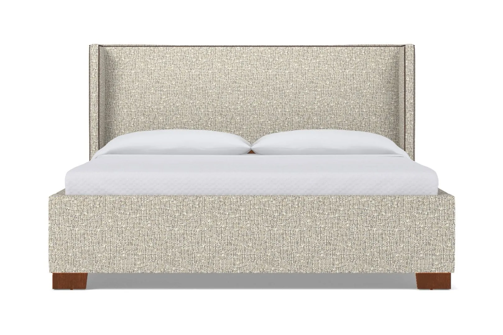 Everett Upholstered Bed :: Leg Finish: Pecan / Size: Queen Size