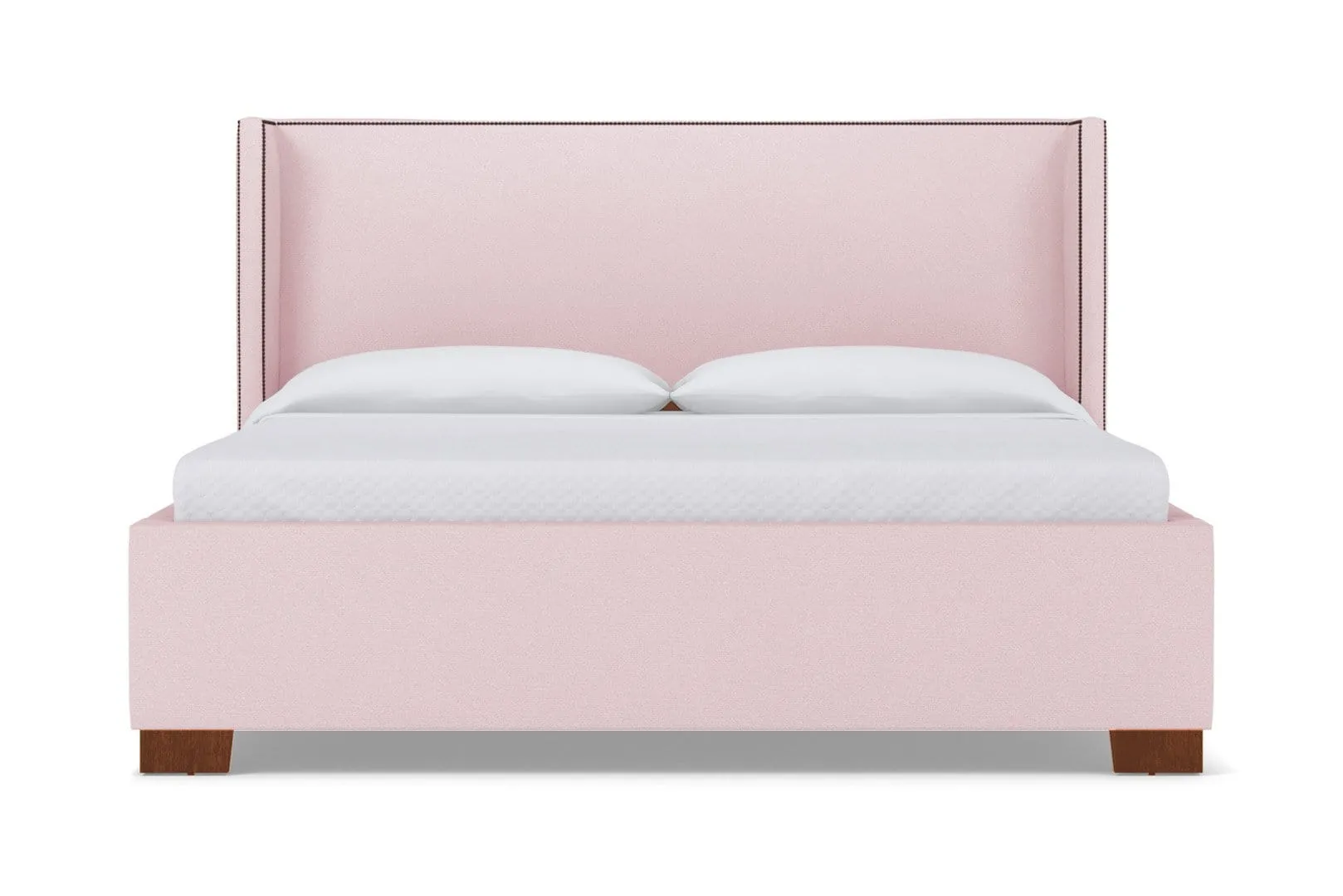 Everett Upholstered Bed :: Leg Finish: Pecan / Size: Queen Size