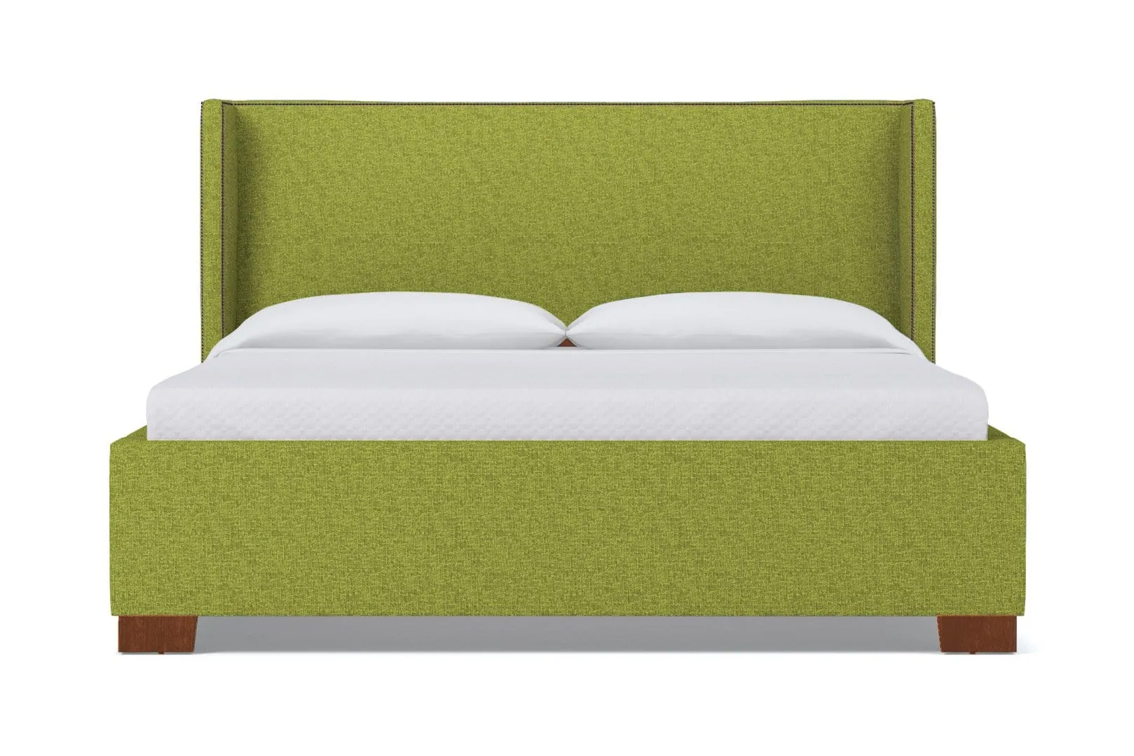 Everett Upholstered Bed :: Leg Finish: Pecan / Size: Queen Size
