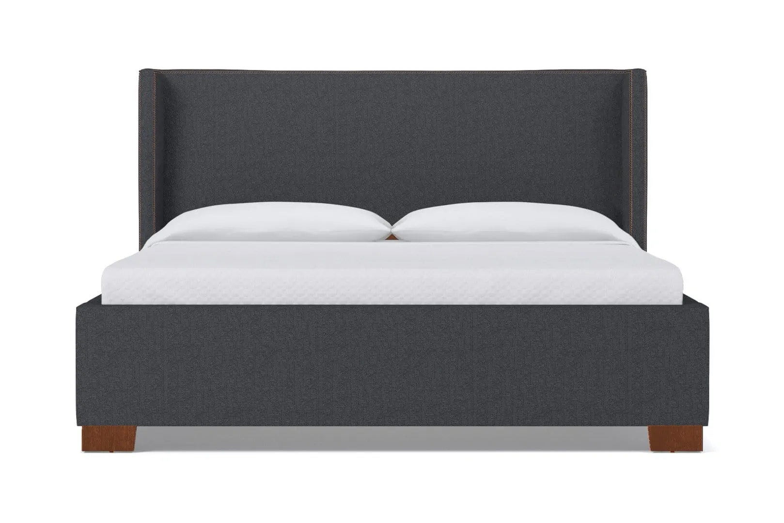 Everett Upholstered Bed :: Leg Finish: Pecan / Size: Queen Size