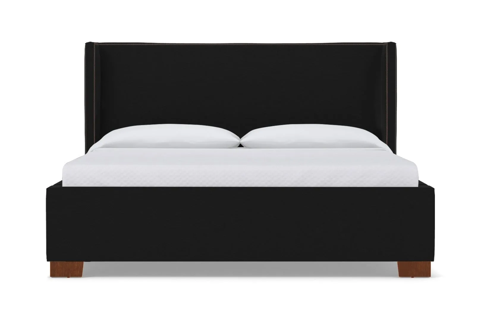 Everett Upholstered Bed :: Leg Finish: Pecan / Size: Queen Size