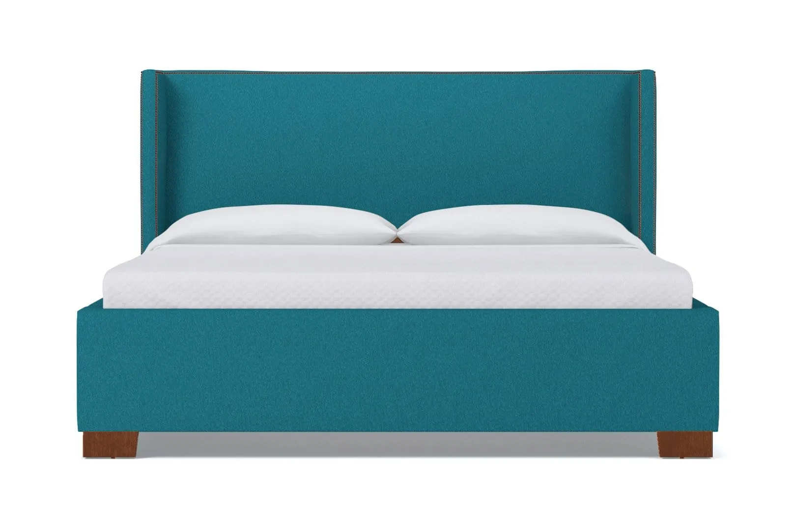 Everett Upholstered Bed :: Leg Finish: Pecan / Size: Queen Size