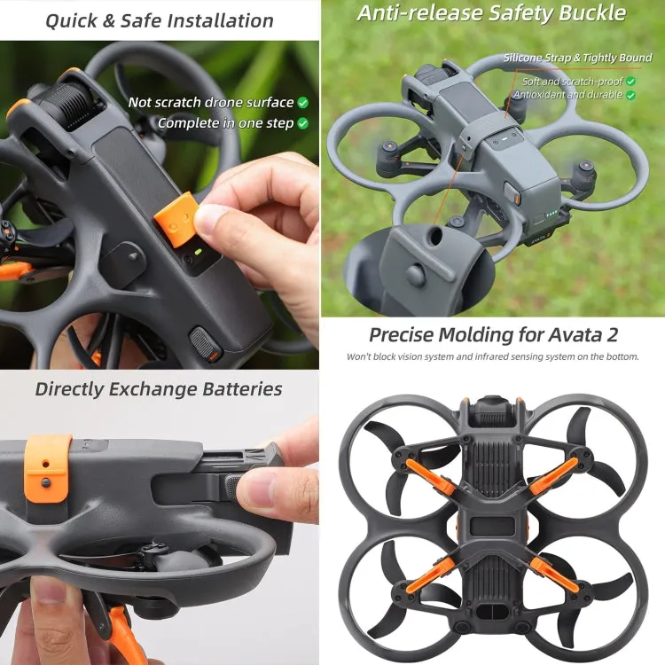 For DJI AVATA 2 Sunnylife LG797 Landing Gear Extensions Heightened Spider Gears Support Leg (Grey)