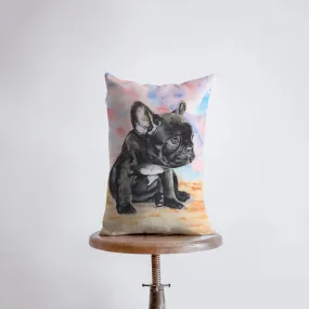 French Bulldog Puppy | Watercolor Bulldog | 12x18 | Pillow Cover | Home Décor | Dog Pillow | Dog Lover Gift | Dog Mom Gift