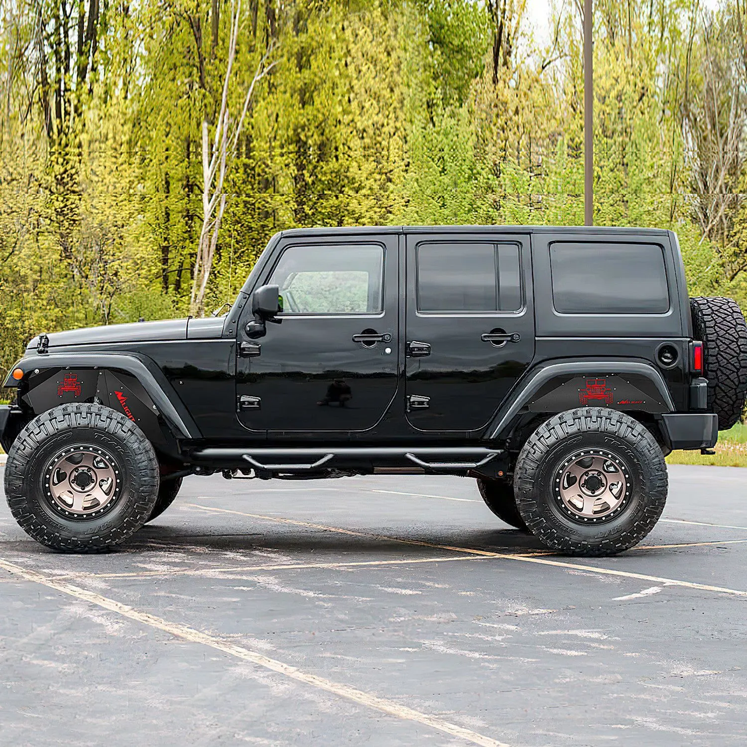 Front & Rear Inner Fender Liners Wheel Cover Fit for 2007-2018 Wrangler JK JKU 4WD (4-Door/2-Door)