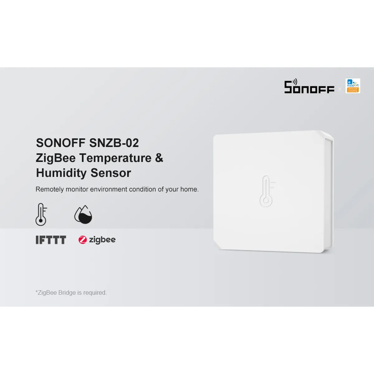 GloboStar® 80048 SONOFF SNZB-02-R3 – Zigbee Wireless Temperature & Humidity Sensor Real Time Monitoring