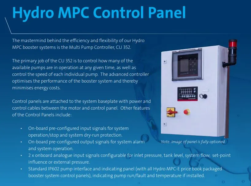 Grundfos Hydro MPC-E Dual CRIE 10 Automatic Variable Speed Pressure Boosting Pump Package (Max 500LPM)