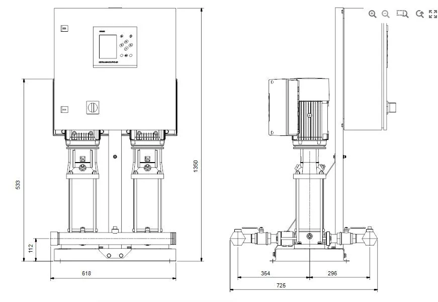 Grundfos Hydro MPC-E Dual CRIE 10 Automatic Variable Speed Pressure Boosting Pump Package (Max 500LPM)