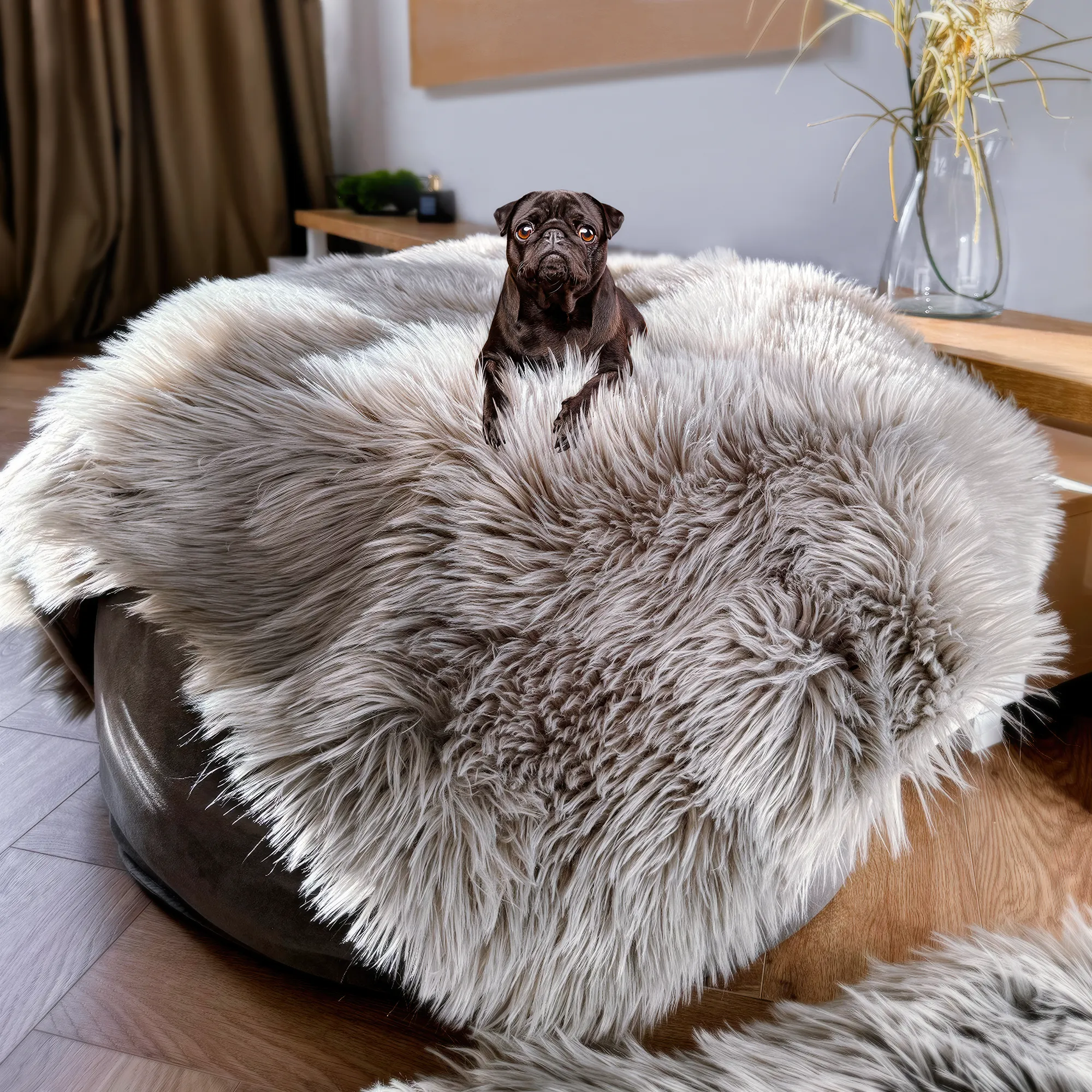 IHAPPYDOG Waterproof Faux Fur Dog Blanket, Plush Throw for Sleeping and Comfort, Couch Cover for Dogs, Pet Bed, Sofa, Car, Furniture Protector with Soft, Stain Resistant Surface, Machine Washable