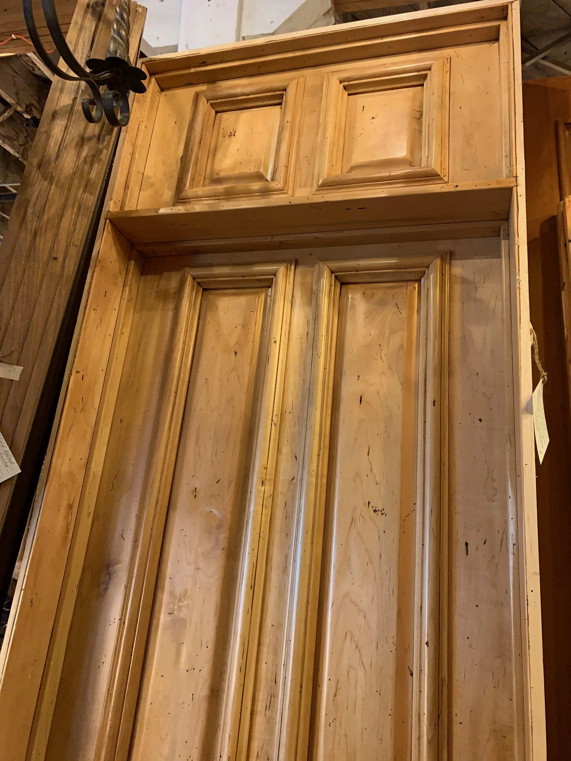 Interior Door with Transom, Wormy Maple