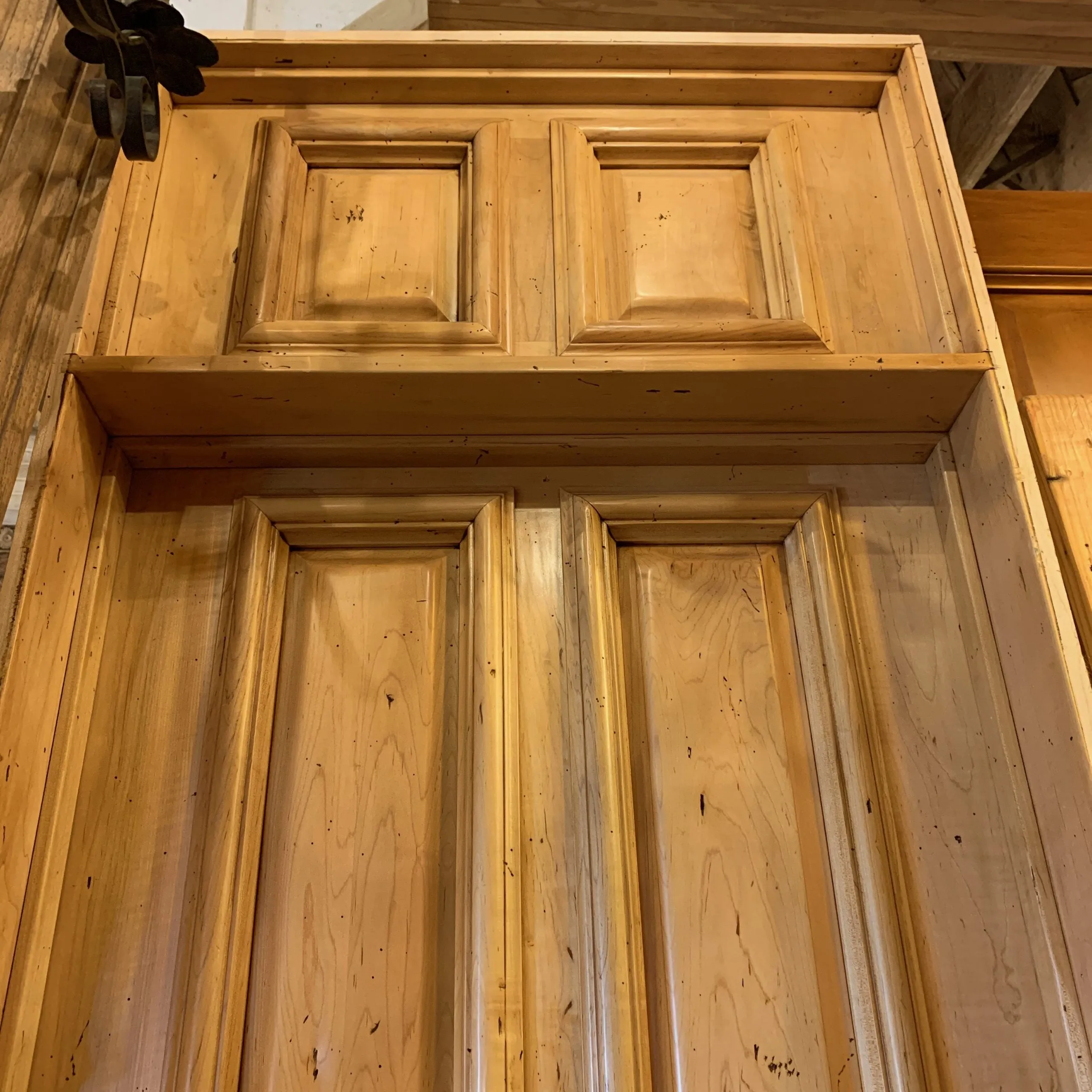 Interior Door with Transom, Wormy Maple