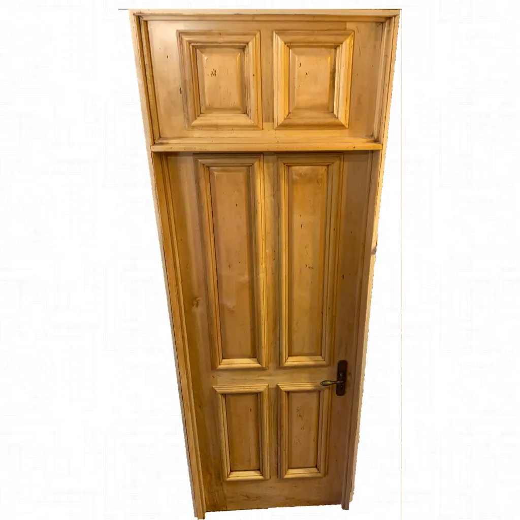 Interior Door with Transom, Wormy Maple