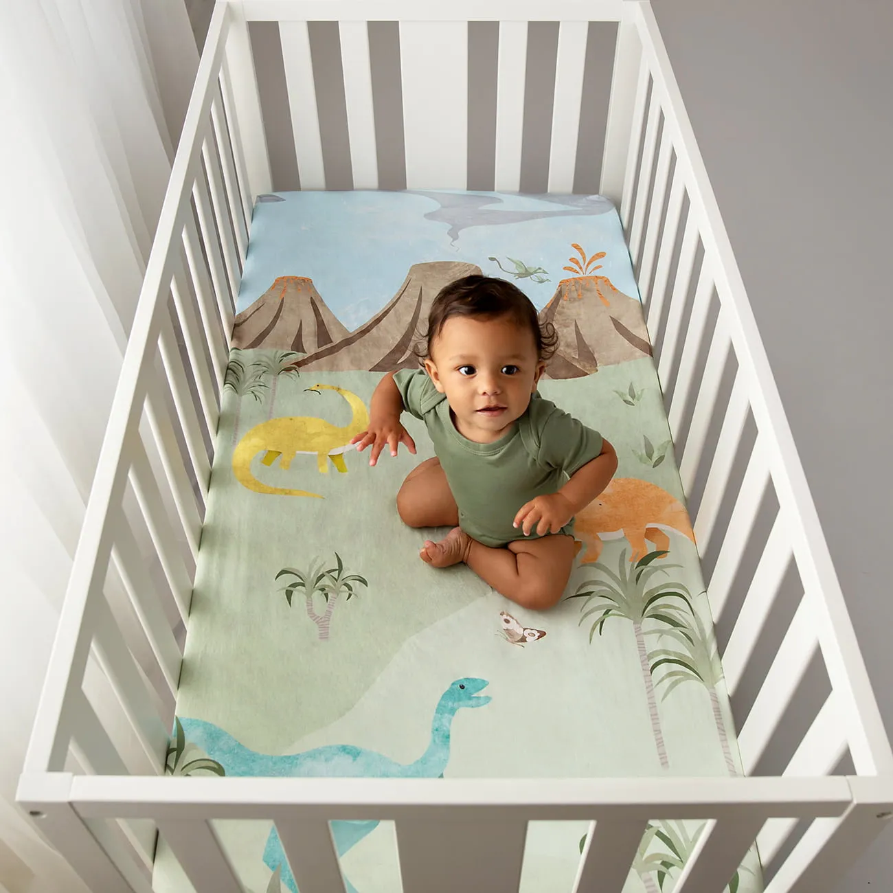 Jurassic Standard Size Crib Sheet