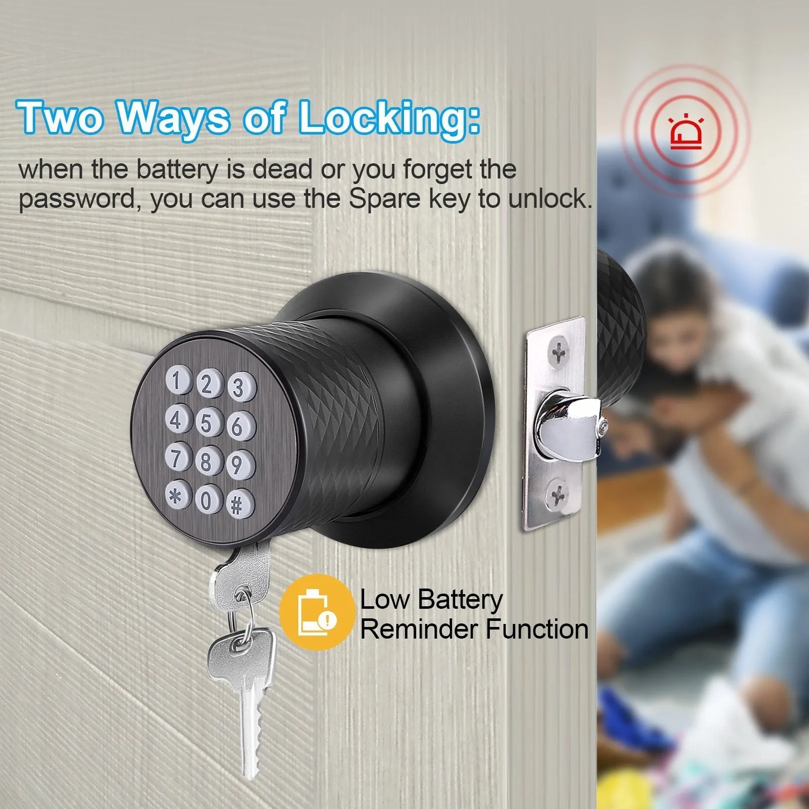 Keyless Smart Lock Digital Door Lock with Keypad & Spare Keys