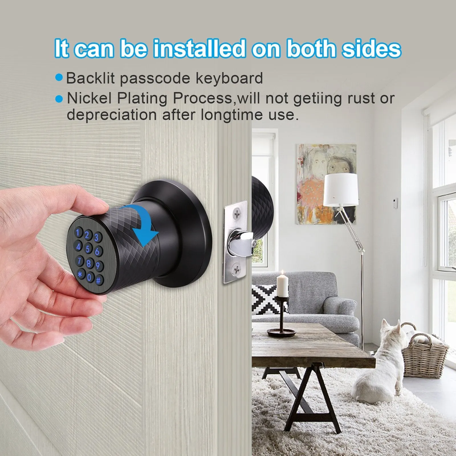 Keyless Smart Lock Digital Door Lock with Keypad & Spare Keys