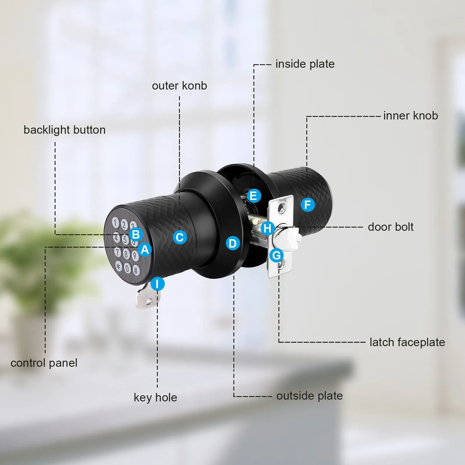 Keyless Smart Lock Digital Door Lock with Keypad & Spare Keys