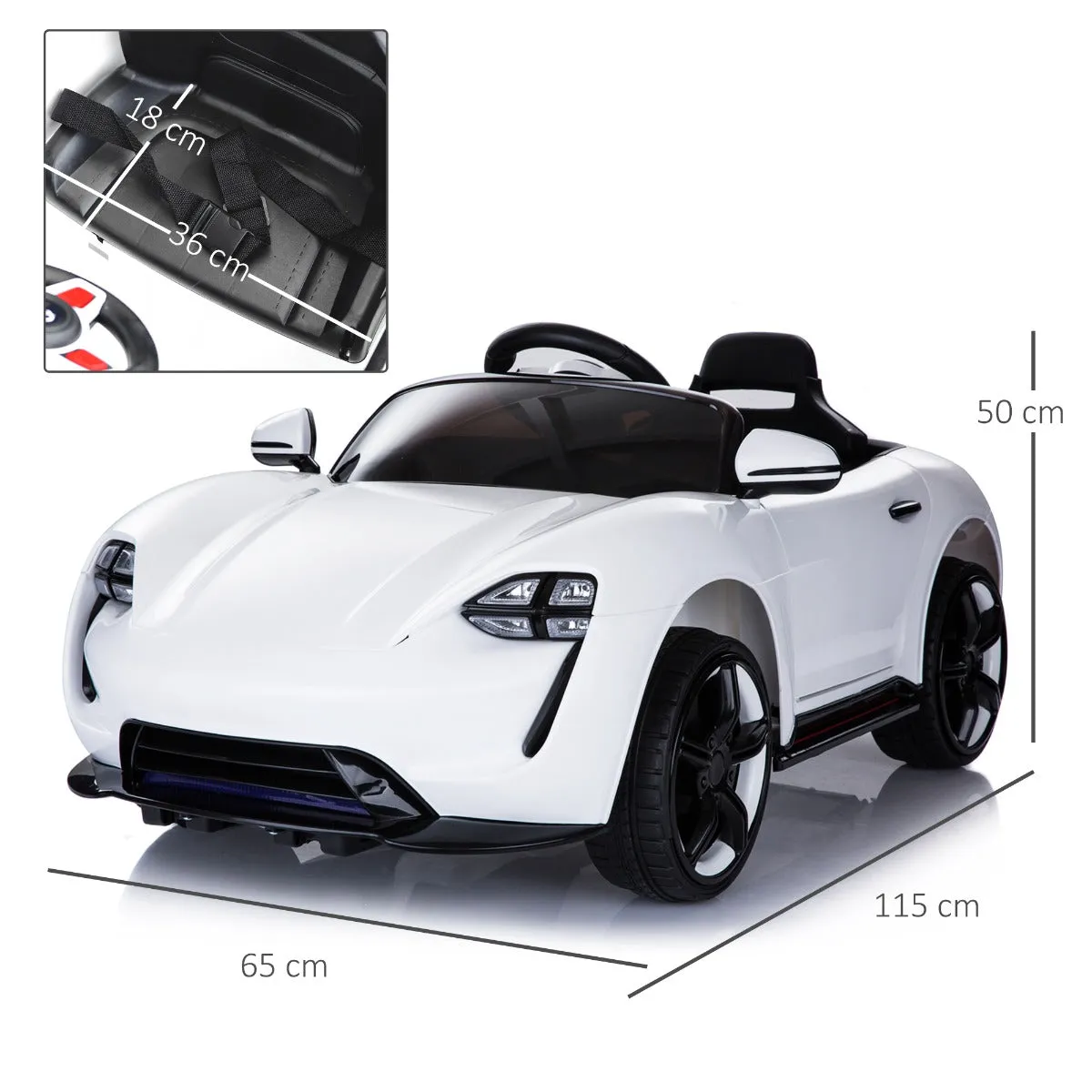 Kids Electric Ride On Car - White - 6V