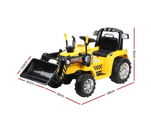 Kids Ride On Bulldozer Digger Electric Car - Yellow