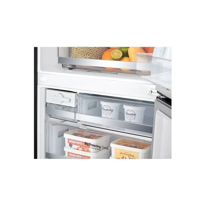 LG GC-B529NQCM 2 Doors Fridge 420L Trimless Tempered Glass Shelf Matte Black