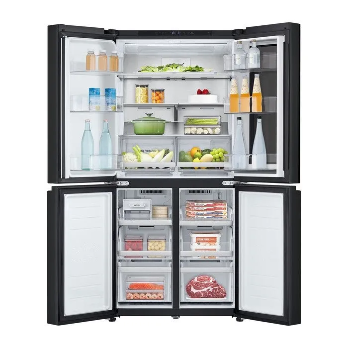 LG GC-V22FFQMB 4 Doors Fridge 431L French Door With Instaview Black Steel