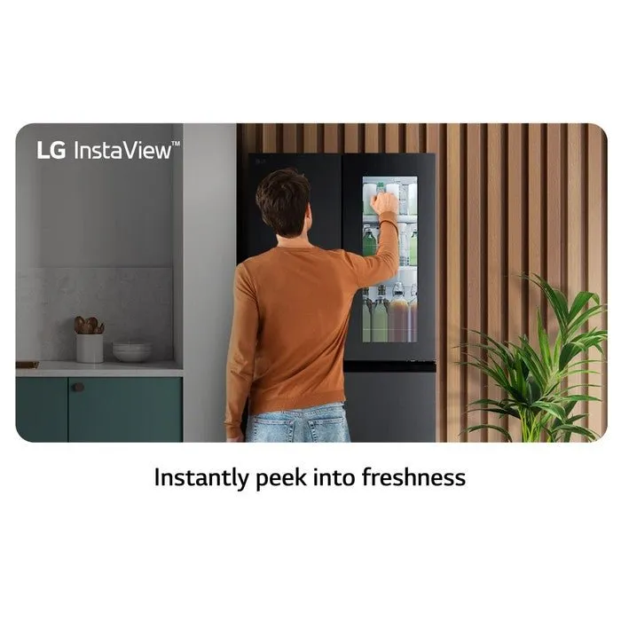 LG GC-V22FFQMB 4 Doors Fridge 431L French Door With Instaview Black Steel