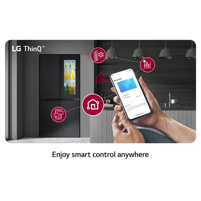 LG GC-V22FFQMB 4 Doors Fridge 431L French Door With Instaview Black Steel
