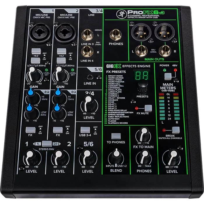 Mackie 6 Channel Professional Effects Mixer With USB