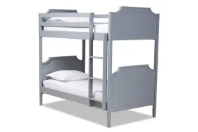 Mariana Traditional Transitional Grey Finished Wood Twin Size Bunk Bed