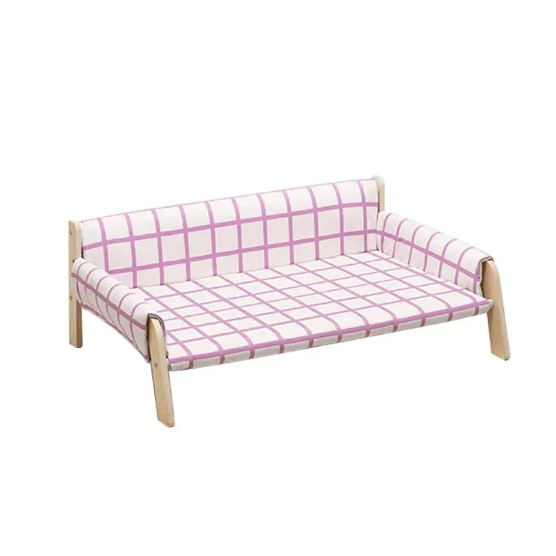 Mewoofun Wooden Pets Cats Bed Beds Four Seasons Dog Kitten Deeping Sleep Mat Removable and washable Pets Cat House Dog Sofa Bed