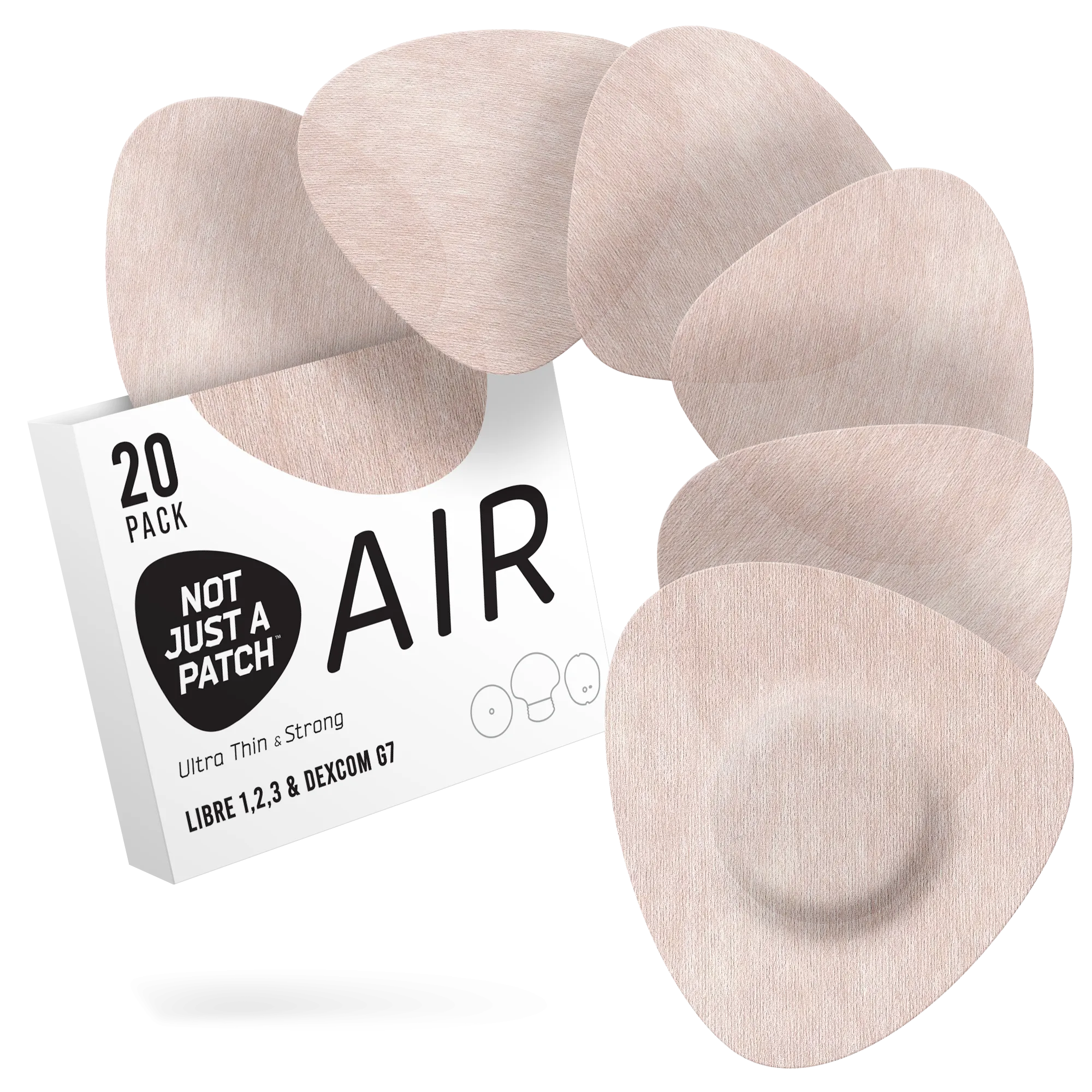 Not Just a Patch Air - Freestyle Libre/Dexcom G7/ Medtronic CGM - 20 Pack - Many Colours Available