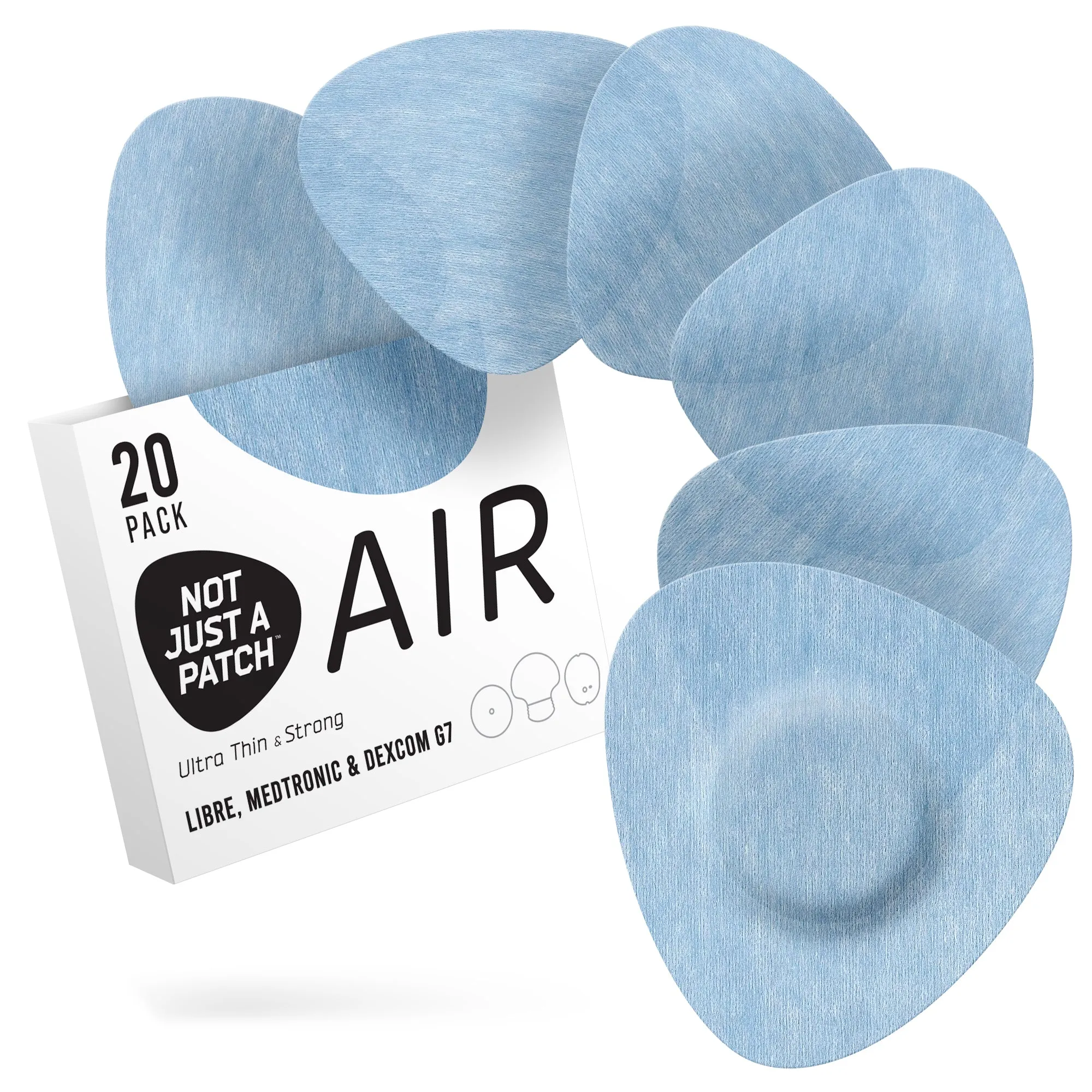 Not Just a Patch Air - Freestyle Libre/Dexcom G7/ Medtronic CGM - 20 Pack - Many Colours Available