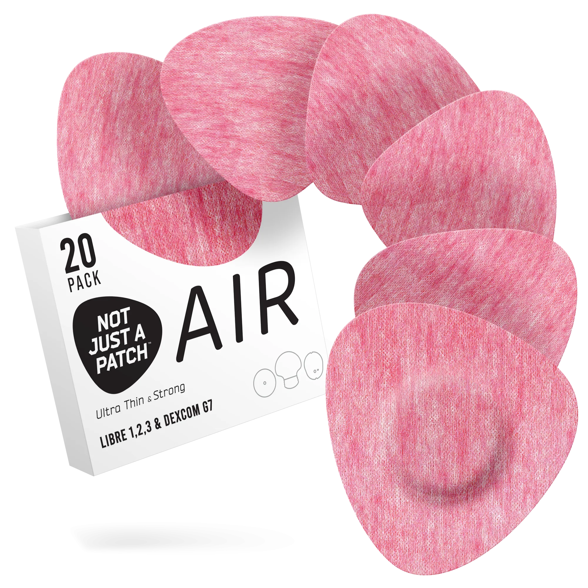 Not Just a Patch Air - Freestyle Libre/Dexcom G7/ Medtronic CGM - 20 Pack - Many Colours Available