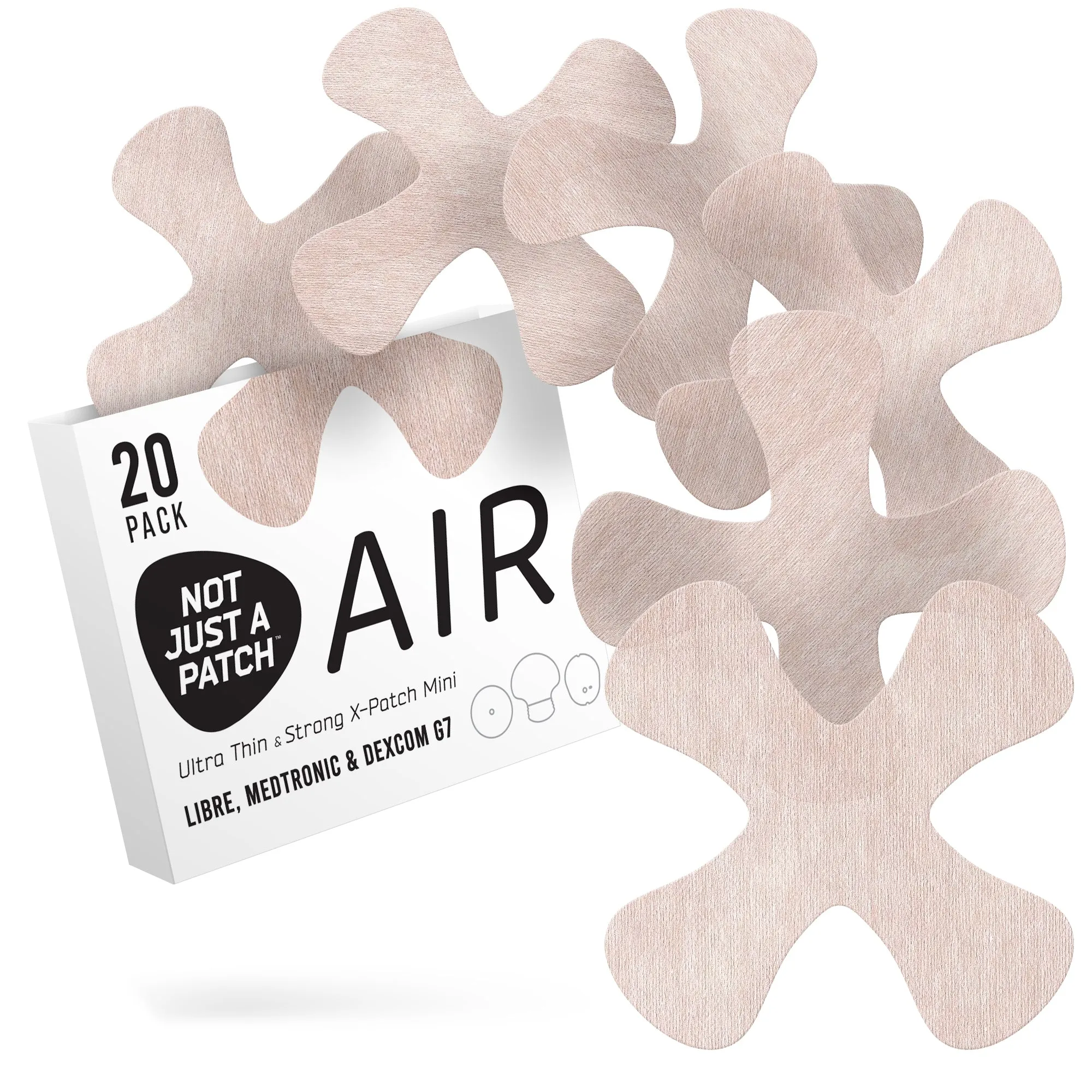 Not Just a Patch X Mini Air for Libre/Dexcom G7/ Medtronic CGM - 20 Pack - Choose Colour