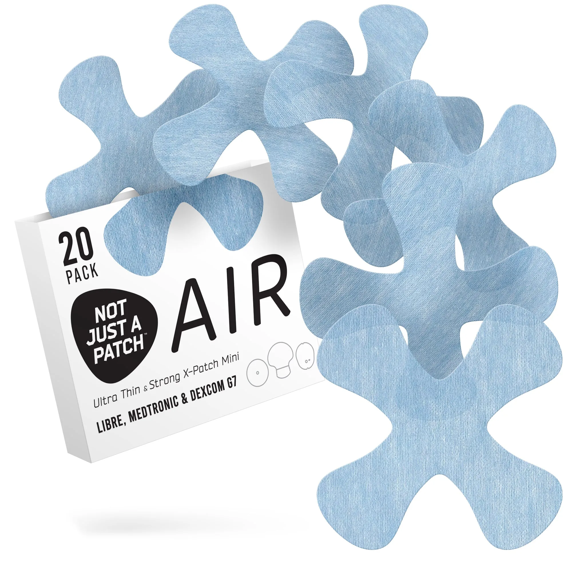 Not Just a Patch X Mini Air for Libre/Dexcom G7/ Medtronic CGM - 20 Pack - Choose Colour