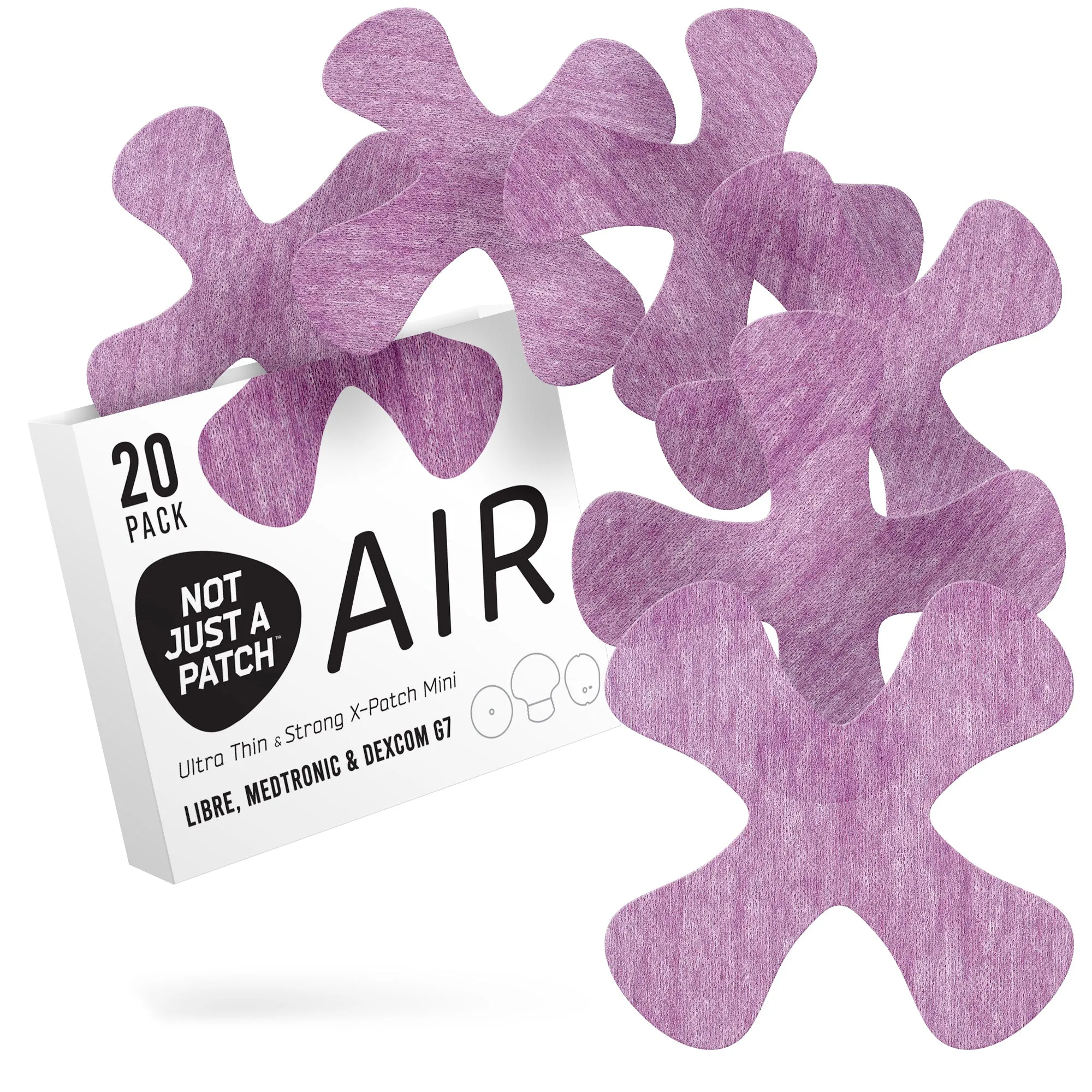 Not Just a Patch X Mini Air for Libre/Dexcom G7/ Medtronic CGM - 20 Pack - Choose Colour