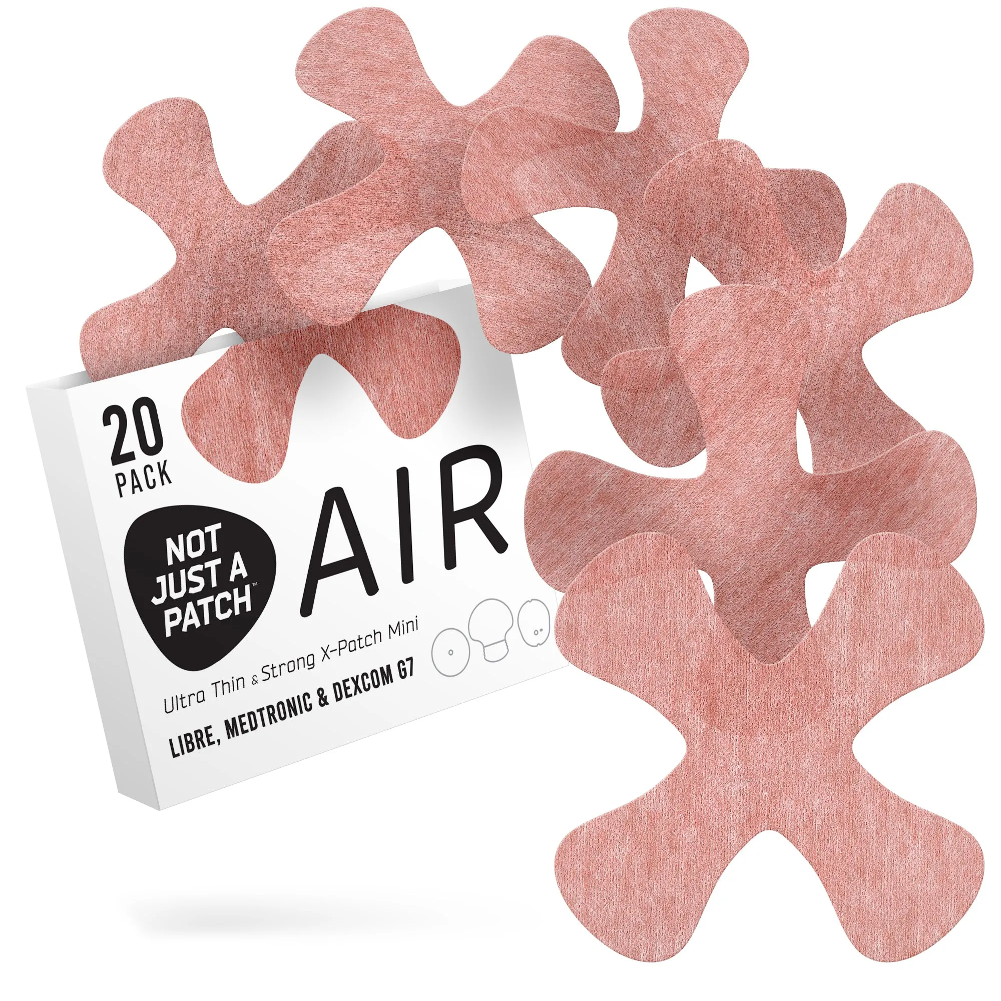 Not Just a Patch X Mini Air for Libre/Dexcom G7/ Medtronic CGM - 20 Pack - Choose Colour