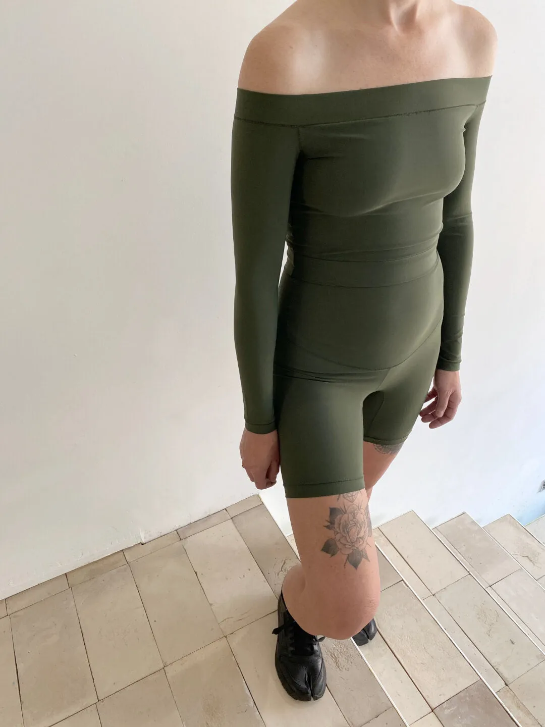 Off Shoulder Long Sleeve in Royal Fern