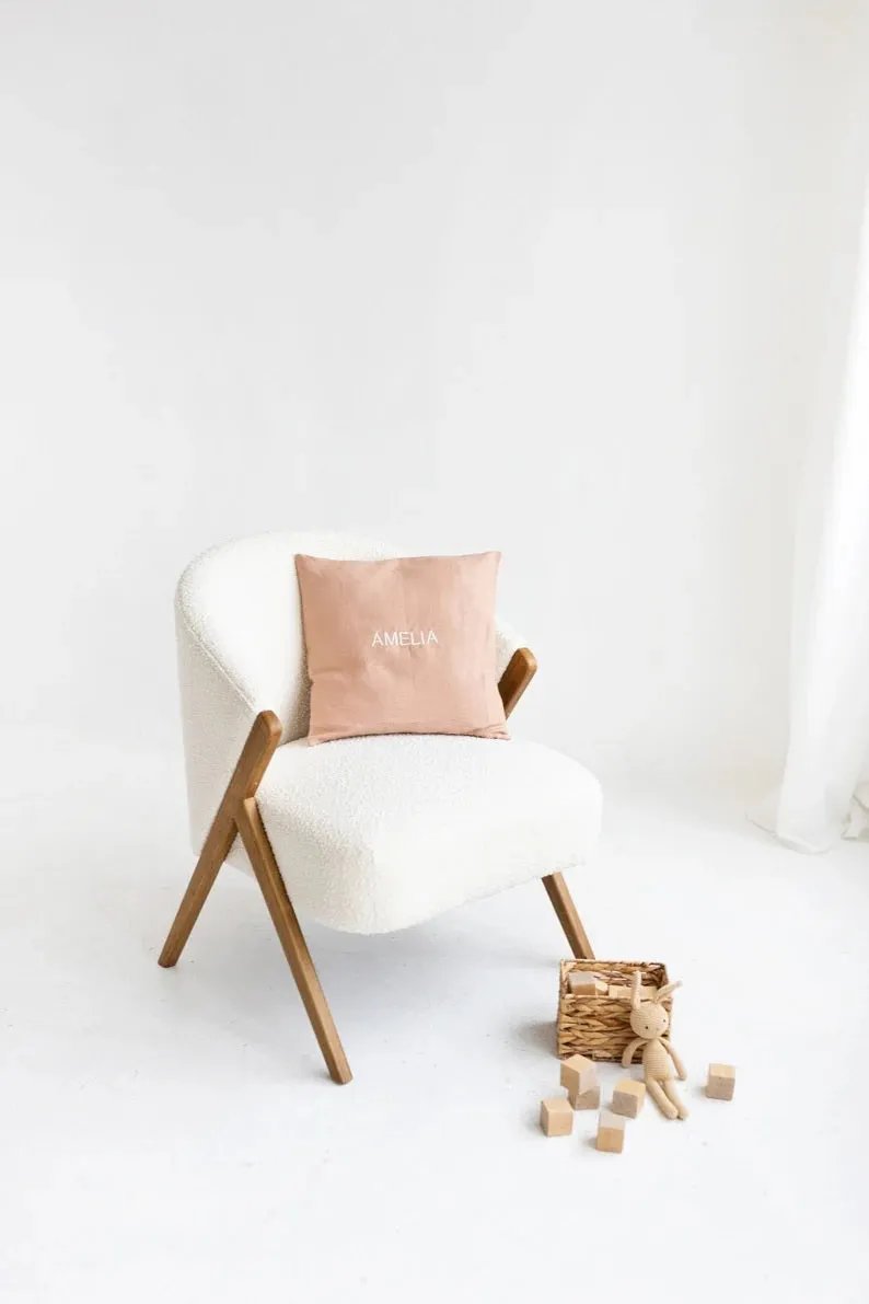 Personalized Linen Pillow Cover with Name