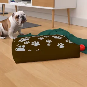 Pet Bed - Paws Brown