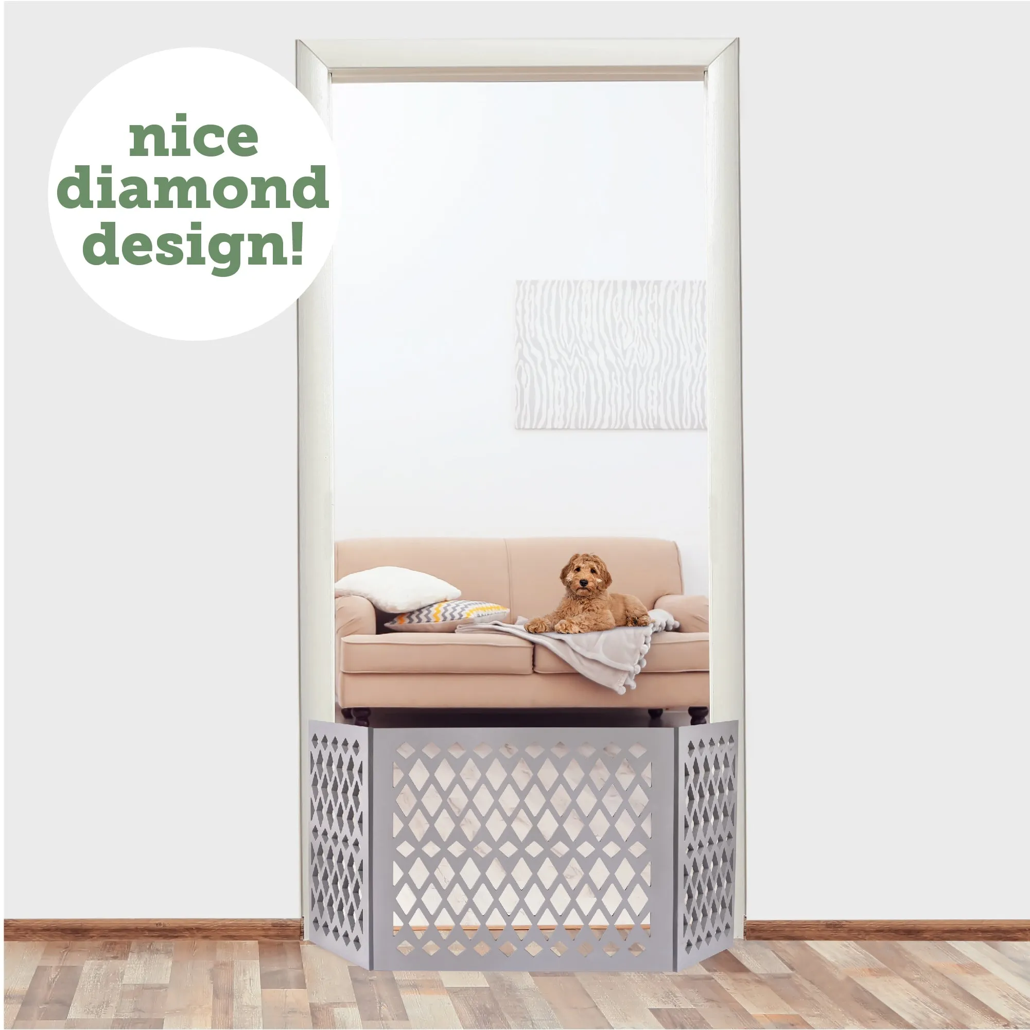 Pet Gate - Grey Diamond Décor