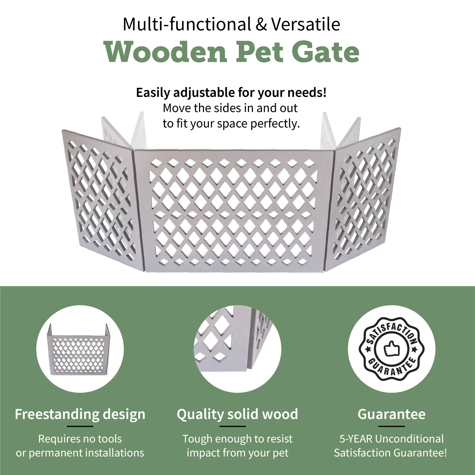 Pet Gate - Grey Diamond Décor