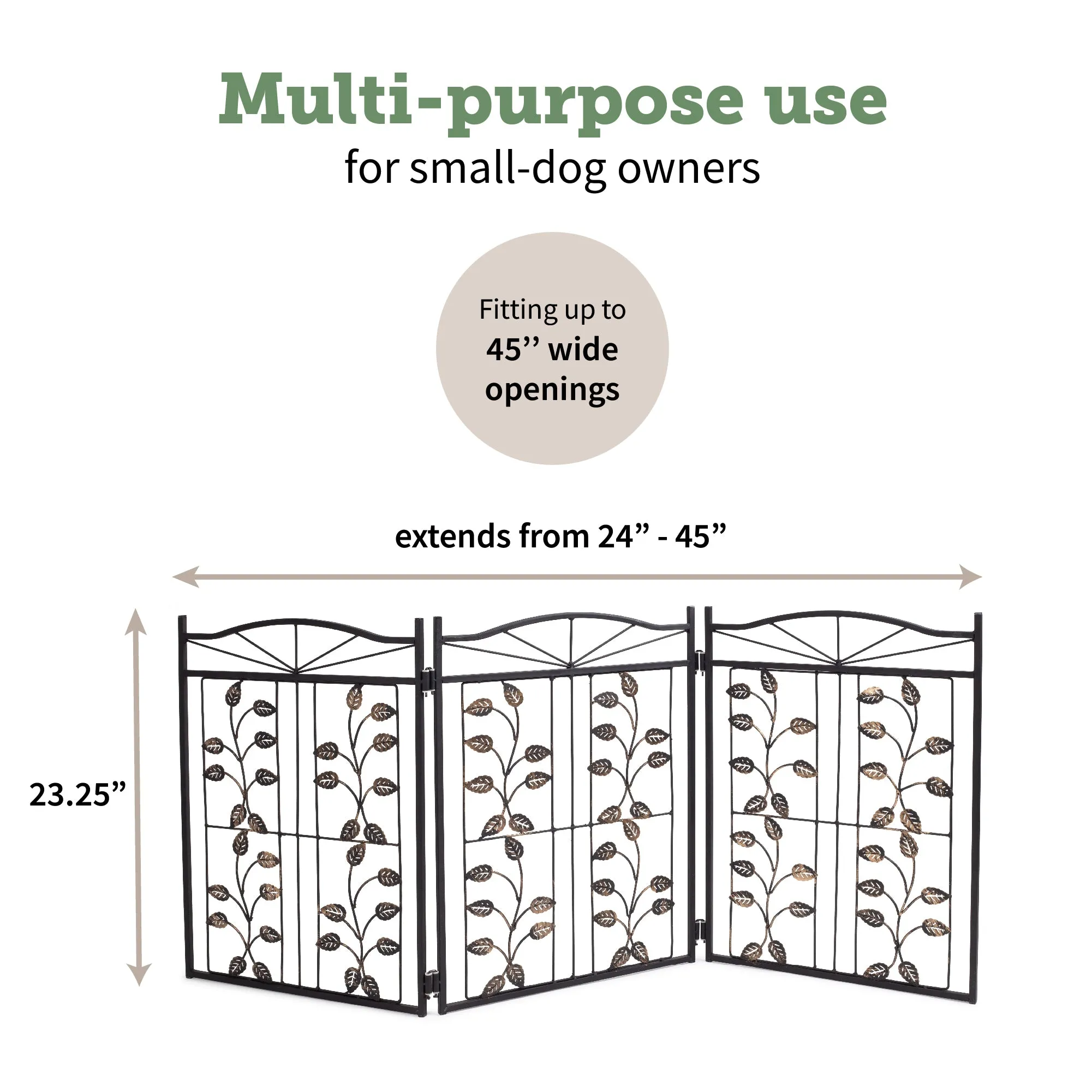 Pet Gate - Metal Leaf Design