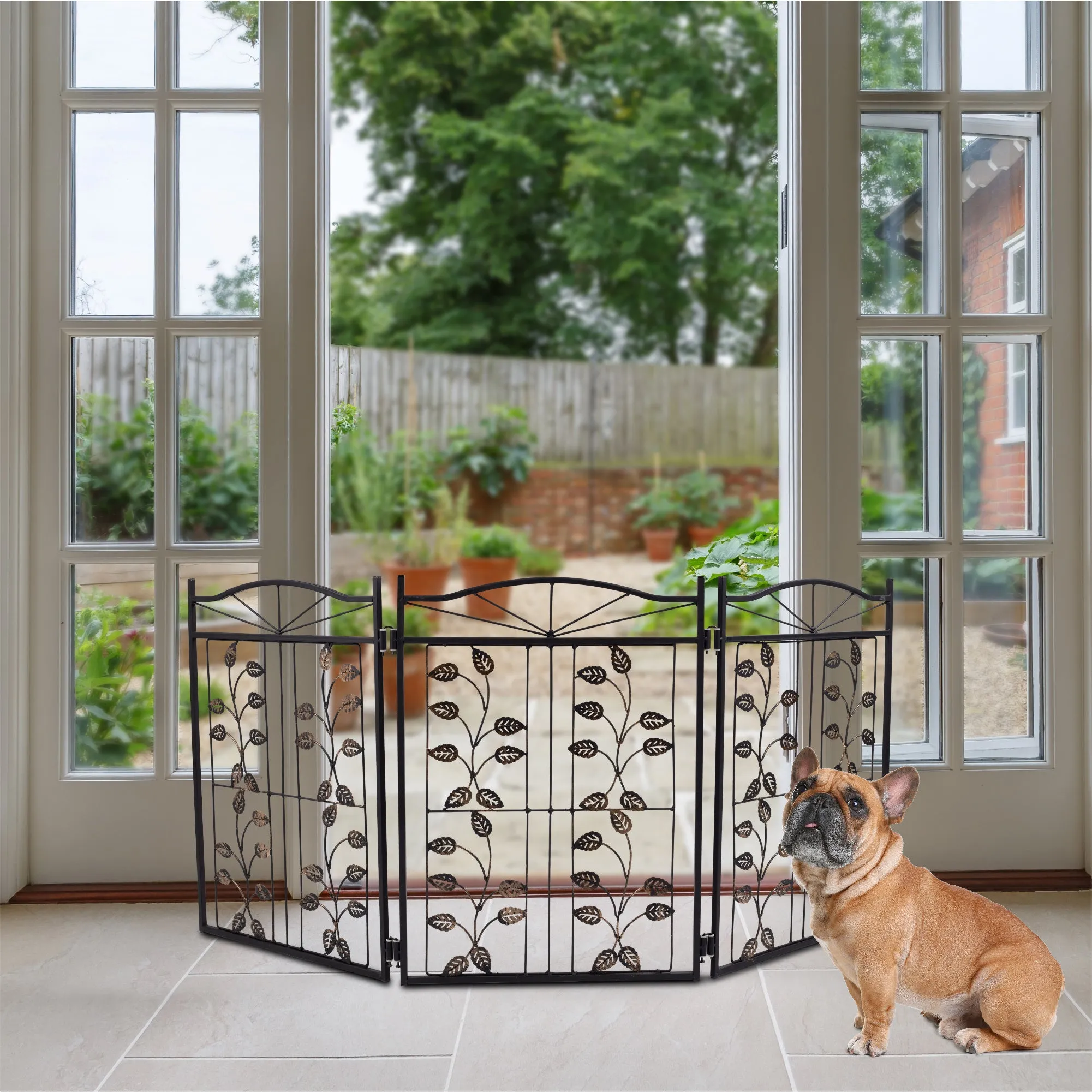Pet Gate - Metal Leaf Design
