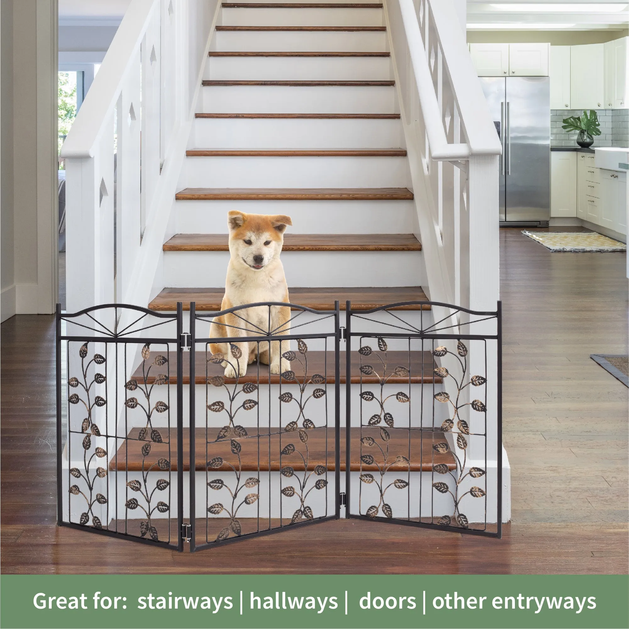 Pet Gate - Metal Leaf Design