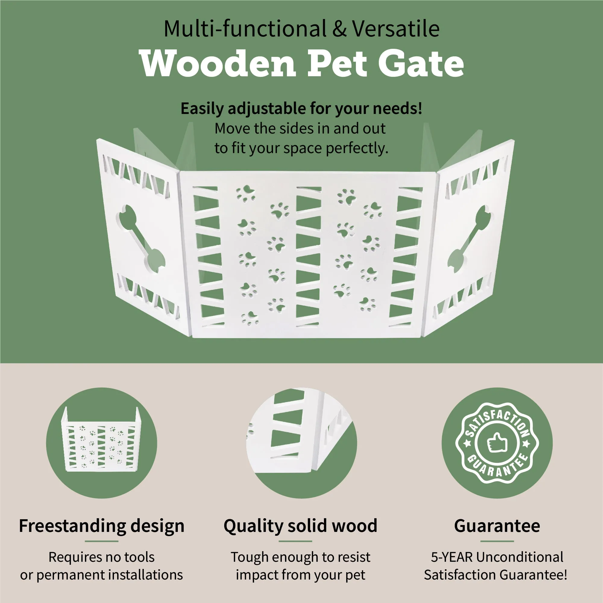 Pet Gate - White Paw Décor