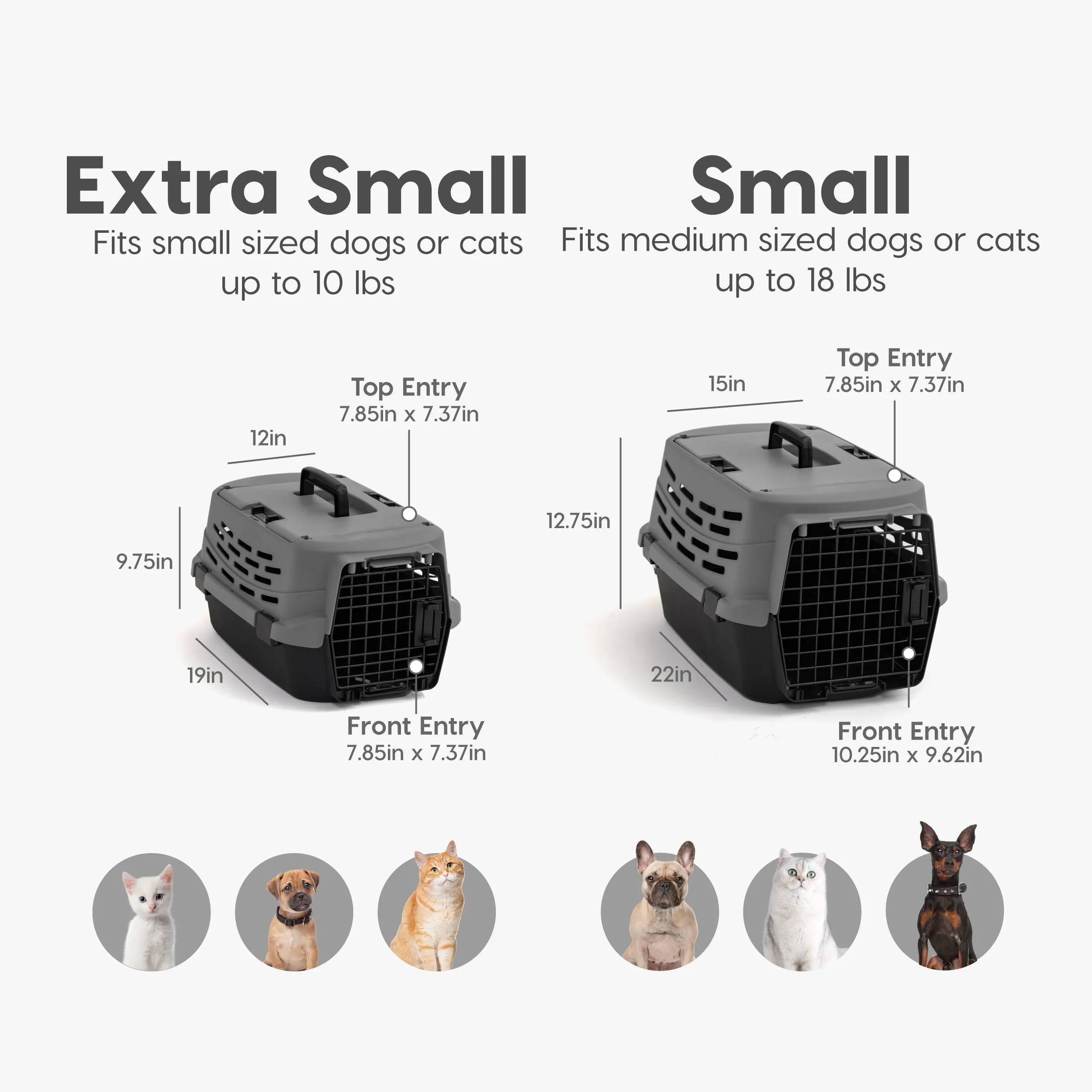 Pet Travel Carrier with Front and Top Access